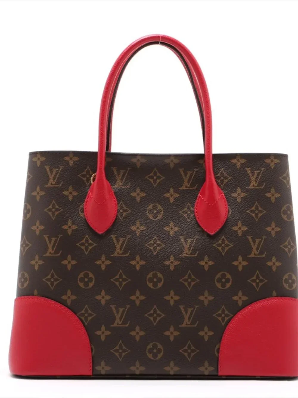 Louis Vuitton Monogram Canvas Tote with Red Trim